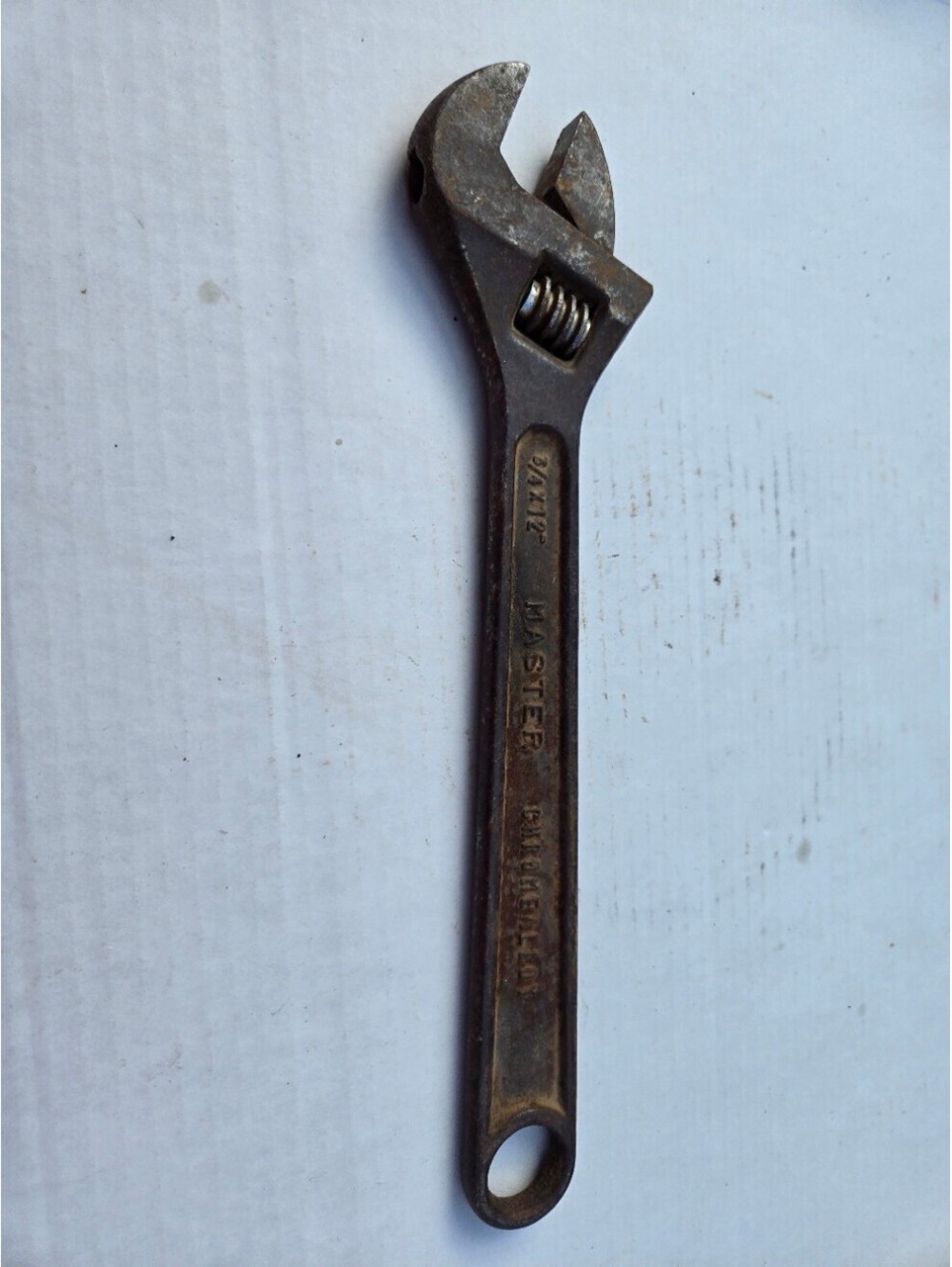 Vintage MASTER 12" Adjustable Wrench Drop Forged Steel Chrome Alloy Mechanic